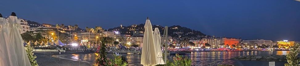 A picture of Cannes seafront at night